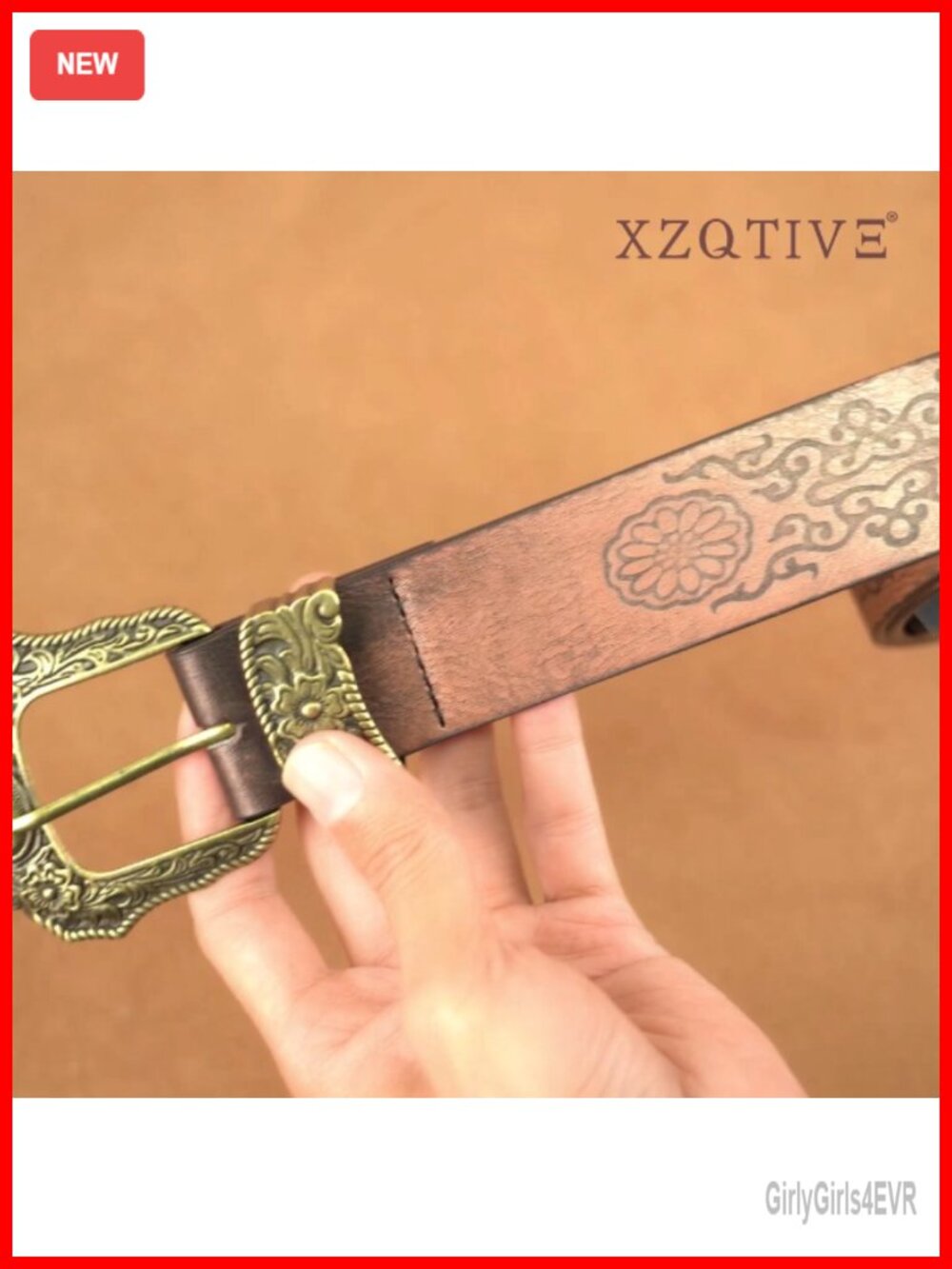Women's Western Leather Belt Turquoise Concho Buckle Cowgirl - Picture 5 of 5